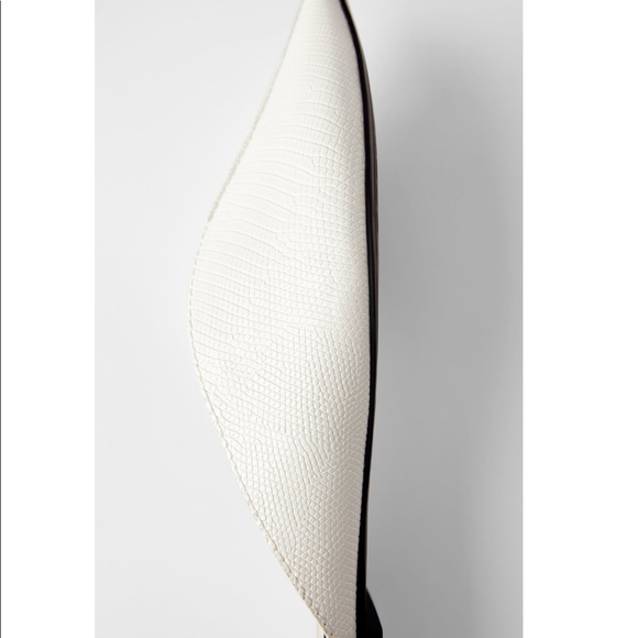 NWT Zara Animal Embossed Leather White Mules - Picture 5 of 8